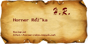 Horner Réka névjegykártya